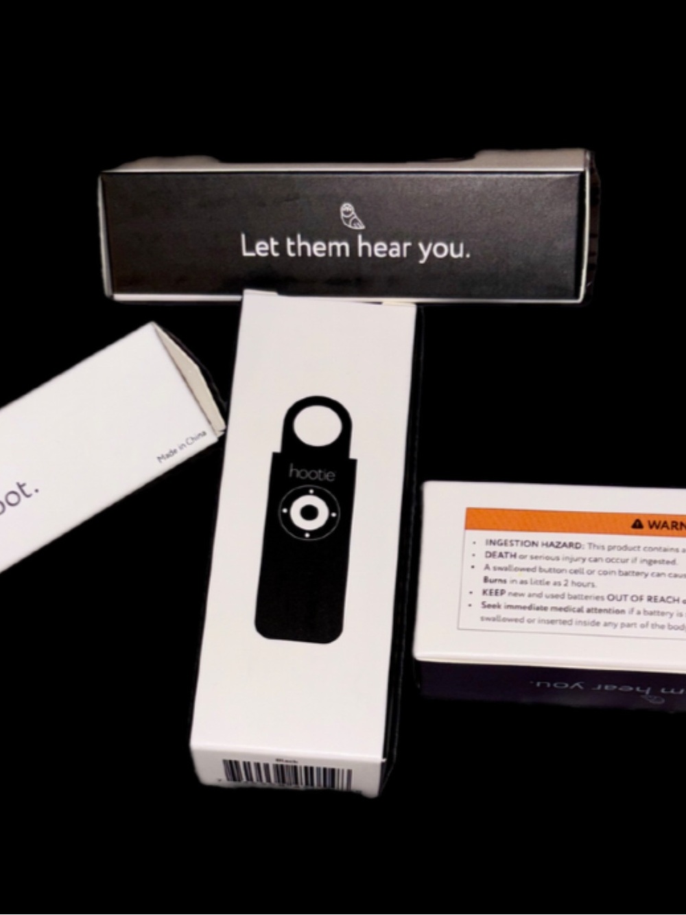 Hootie Personal Safety Alarm for Women, Men and Kids - Black